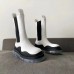 Bottega Veneta BV Tire Chelsea Boots In White Calfskin Bottega Veneta BV Tire Chelsea Boots In White Calfskin