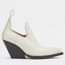 Bottega Veneta BV Lean Ankle Boots In White Calfskin Bottega Veneta BV Lean Ankle Boots In White Calfskin