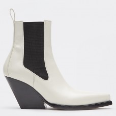 Bottega Veneta BV Lean Chelsea Boots In White Calfskin Bottega Veneta BV Lean Chelsea Boots In White Calfskin