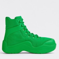 Bottega Veneta Puddle Bomber Ankle Boots In Green Fabric Bottega Veneta Puddle Bomber Ankle Boots In Green Fabric