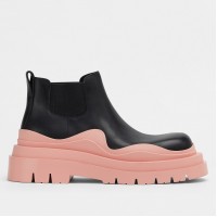 Bottega Veneta BV Tire Ankle Boots with Pink Outsole Bottega Veneta BV Tire Ankle Boots with Pink Outsole
