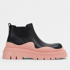 Bottega Veneta BV Tire Ankle Boots with Pink Outsole Bottega Veneta BV Tire Ankle Boots with Pink Outsole