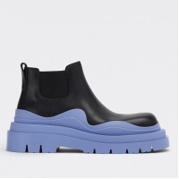 Bottega Veneta BV Tire Ankle Boots with Blue Outsole Bottega Veneta BV Tire Ankle Boots with Blue Outsole