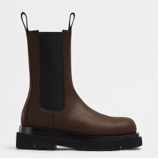 Bottega Veneta BV Lug Chelsea Boots In Brown Calfskin Bottega Veneta BV Lug Chelsea Boots In Brown Calfskin