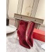 Christian Louboutin Lipbooty 100mm Ankle Boot In Red Velvet