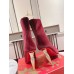 Christian Louboutin Lipbooty 100mm Ankle Boot In Red Velvet