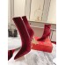 Christian Louboutin Lipbooty 100mm Ankle Boot In Red Velvet