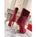 Christian Louboutin Lipbooty 100mm Ankle Boot In Red Velvet