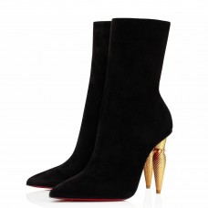 Christian Louboutin Lipbooty 100mm Ankle Boot In Black Velvet Christian Louboutin Lipbooty 100mm Ankle Boot In Black Velvet