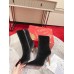 Christian Louboutin Lipbooty 100mm Ankle Boot In Black Velvet