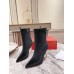 Christian Louboutin Lipbooty 100mm Ankle Boot In Black Velvet