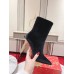 Christian Louboutin Lipbooty 100mm Ankle Boot In Black Velvet