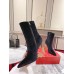 Christian Louboutin Lipbooty 100mm Ankle Boot In Black Velvet