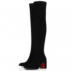 Christian Louboutin Stretchadoxa Botta Alta 70MM Boots in Black Suede Christian Louboutin Stretchadoxa Botta Alta 70MM Boots in Black Suede