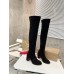 Christian Louboutin Stretchadoxa Botta Alta 70MM Boots in Black Suede