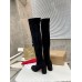 Christian Louboutin Stretchadoxa Botta Alta 70MM Boots in Black Suede