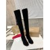 Christian Louboutin Stretchadoxa Botta Alta 70MM Boots in Black Suede