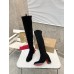 Christian Louboutin Stretchadoxa Botta Alta 70MM Boots in Black Suede