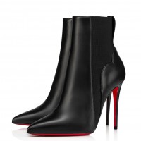 Christian Louboutin Chelsea Chick Ankle Boots 100mm in Black Leather Christian Louboutin Chelsea Chick Ankle Boots 100mm in Black Leather