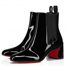 Christian Louboutin Turelastic 55mm Ankle Boots in Black Patent Leather Christian Louboutin Turelastic 55mm Ankle Boots in Black Patent Leather