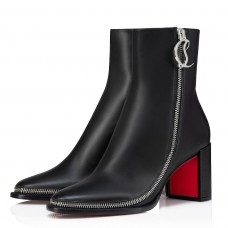 Christian Louboutin CL Zip Booty 70mm in Black Leather Christian Louboutin CL Zip Booty 70mm in Black Leather