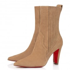 Christian Louboutin Santigag 85mm Boots in Brown Suede Leather Christian Louboutin Santigag 85mm Boots in Brown Suede Leather