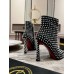 Christian Louboutin Condora Spikes 100mm Boots in Black Lambskin
