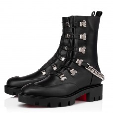 Christian Louboutin Horse Ankle Boots In Black Leather Christian Louboutin Horse Ankle Boots In Black Leather
