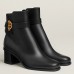 Hermes Jill 60 Ankle Boots in Black Calfskin Hermes Jill 60 Ankle Boots in Black Calfskin