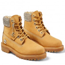 Jimmy Choo JC X Timberland/F Nubuck Leather Boots with Crystal Collar Jimmy Choo JC X Timberland/F Nubuck Leather Boots with Crystal Collar