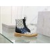 Jimmy Choo Cora Flat Combat Boots In Monogram Jacquard Jimmy Choo Cora Flat Combat Boots In Monogram Jacquard