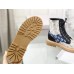 Jimmy Choo Cora Flat Combat Boots In Monogram Jacquard Jimmy Choo Cora Flat Combat Boots In Monogram Jacquard