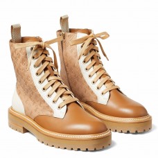 Jimmy Choo Cora Flat Combat Boots In Brown Leather Jimmy Choo Cora Flat Combat Boots In Brown Leather