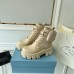 Prada Monolith Boots in Beige Leather and Nylon Fabric Prada Monolith Boots in Beige Leather and Nylon Fabric
