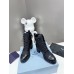 Prada Ankle Boots in Black Brushed Leather and Nylon Prada Ankle Boots in Black Brushed Leather and Nylon
