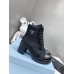 Prada Ankle Boots in Black Brushed Leather and Nylon Prada Ankle Boots in Black Brushed Leather and Nylon
