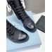 Prada Ankle Boots in Black Brushed Leather and Nylon Prada Ankle Boots in Black Brushed Leather and Nylon