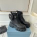 Prada Monolith Boots in Black Leather and Nylon Fabric Prada Monolith Boots in Black Leather and Nylon Fabric
