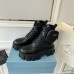 Prada Monolith Boots in Black Leather and Nylon Fabric Prada Monolith Boots in Black Leather and Nylon Fabric