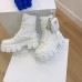 Prada Monolith Boots in White Leather and Nylon Fabric Prada Monolith Boots in White Leather and Nylon Fabric