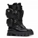Prada Monolith Boots in Noir Leather and Nylon Fabric Prada Monolith Boots in Noir Leather and Nylon Fabric
