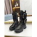 Prada Monolith Boots in Noir Leather and Nylon Fabric Prada Monolith Boots in Noir Leather and Nylon Fabric