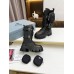 Prada Monolith Boots in Noir Leather and Nylon Fabric Prada Monolith Boots in Noir Leather and Nylon Fabric