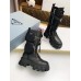 Prada Monolith Boots in Noir Leather and Nylon Fabric Prada Monolith Boots in Noir Leather and Nylon Fabric
