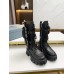 Prada Monolith Boots in Noir Leather and Nylon Fabric Prada Monolith Boots in Noir Leather and Nylon Fabric