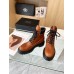 Prada Chelsea Boots in Cognac Leather and Re-Nylon