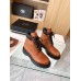 Prada Chelsea Boots in Cognac Leather and Re-Nylon