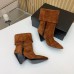 Saint Laurent Niki Ankle Boots in Brown Suede Leather Saint Laurent Niki Ankle Boots in Brown Suede Leather