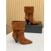 Saint Laurent Niki Ankle Boots in Brown Suede Leather Saint Laurent Niki Ankle Boots in Brown Suede Leather