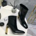 Saint Laurent Auteuil Ankle Boots in Black Glazed Leather Saint Laurent Auteuil Ankle Boots in Black Glazed Leather